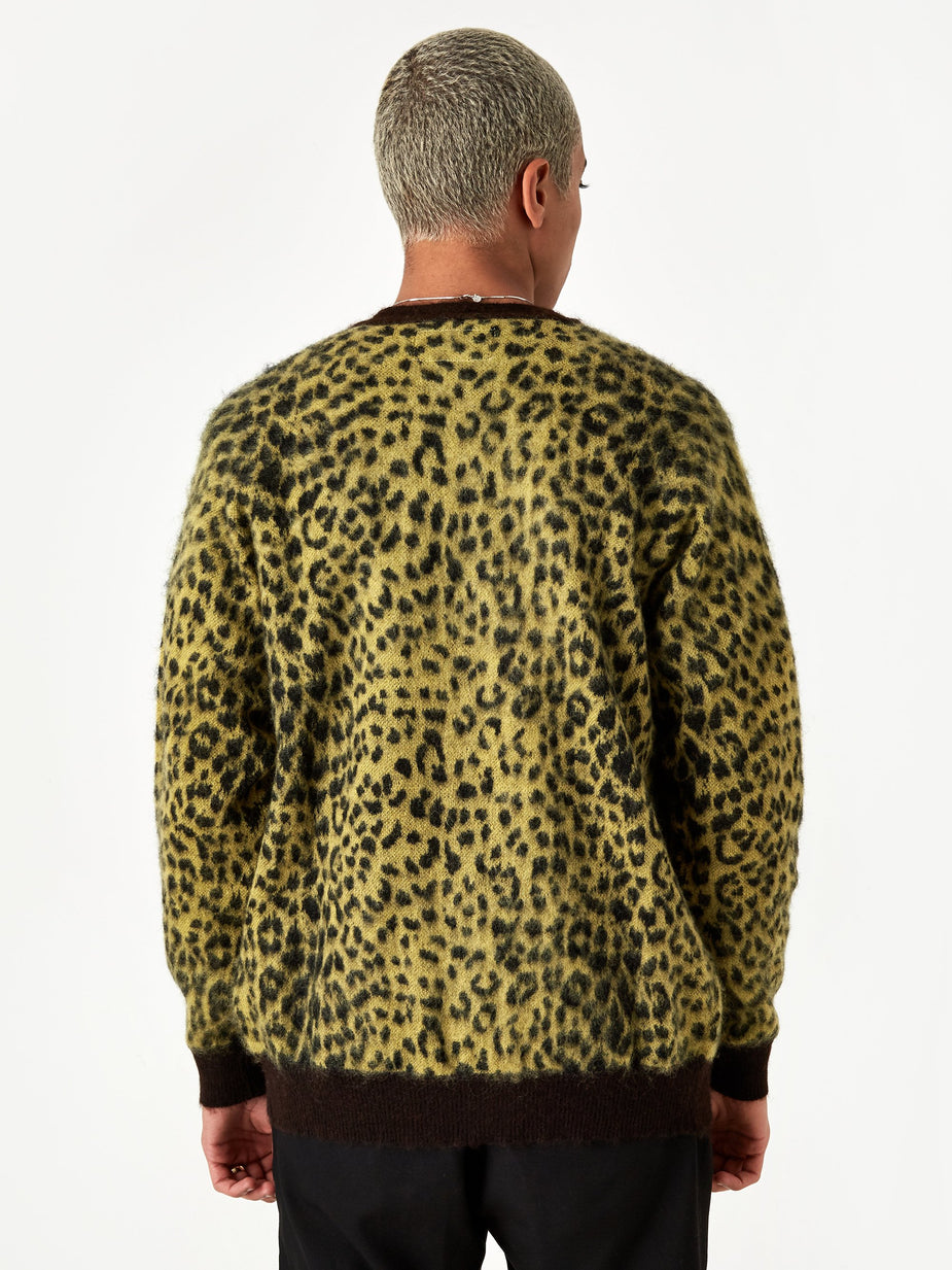 Wacko Maria Wacko Maria Leopard Mohair Cardigan (Type 2) - Yellow - Yellow