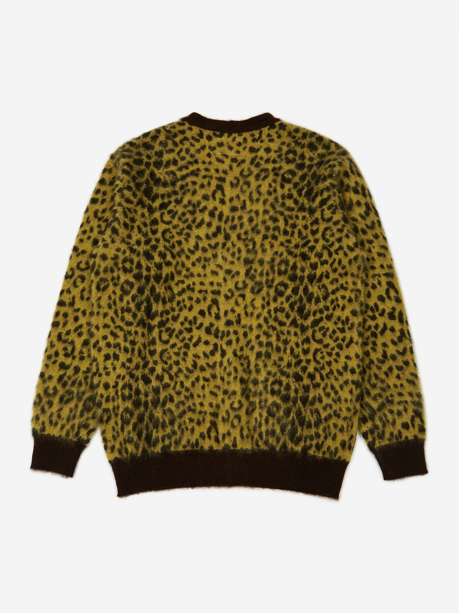 Wacko Maria Wacko Maria Leopard Mohair Cardigan (Type 2) - Yellow - Yellow