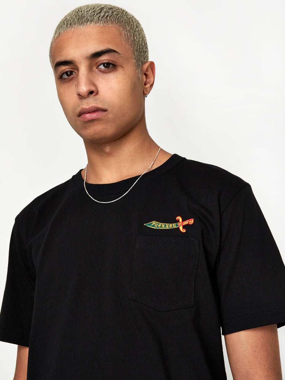 Wacko Maria Wacko Maria Oversized Crew Neck Pocket T-Shirt (Type 2) - Black - Black