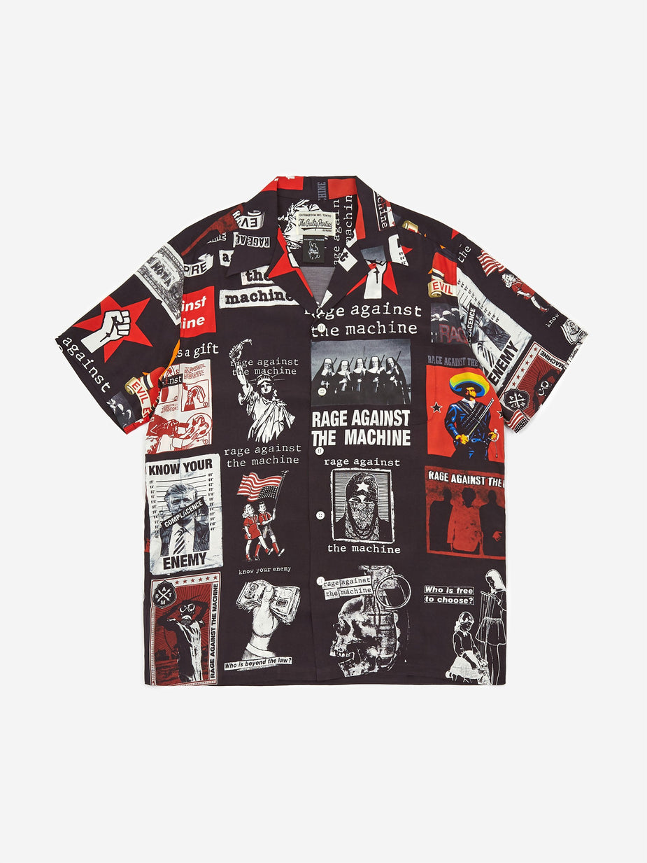 Wacko Maria Wacko Maria Rage Against the Machine Hawaiian Shirt - Black - Black