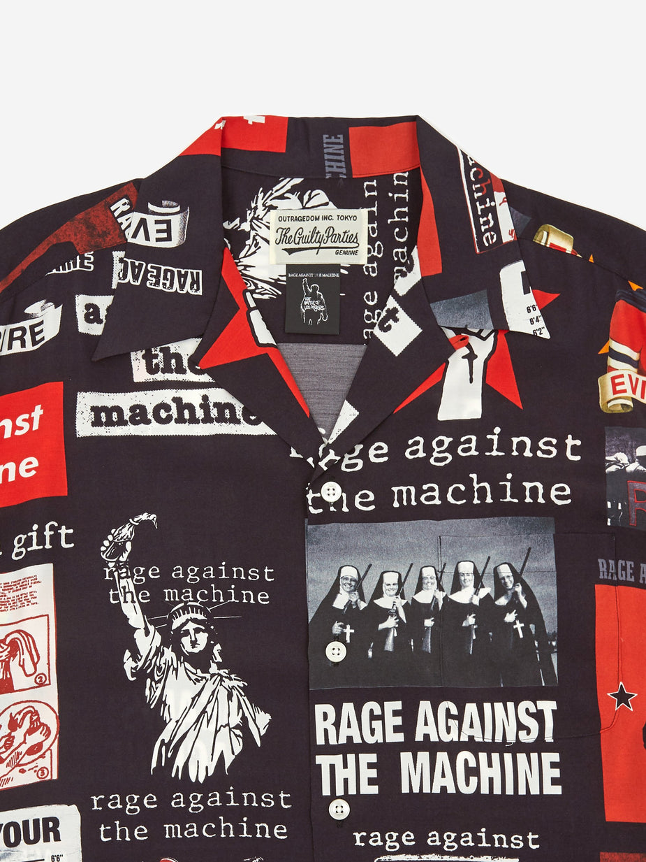 Wacko Maria Wacko Maria Rage Against the Machine Hawaiian Shirt - Black - Black