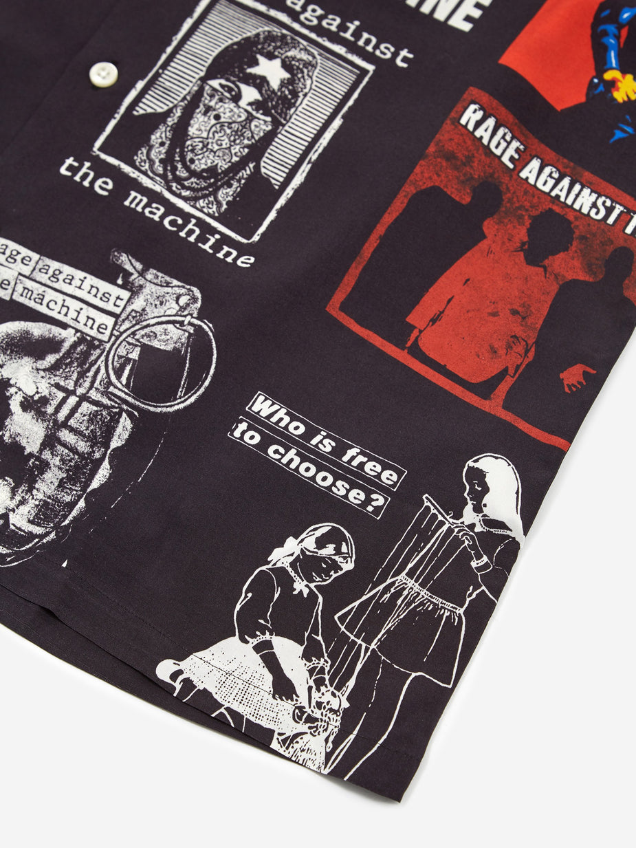 Wacko Maria Wacko Maria Rage Against the Machine Hawaiian Shirt - Black - Black