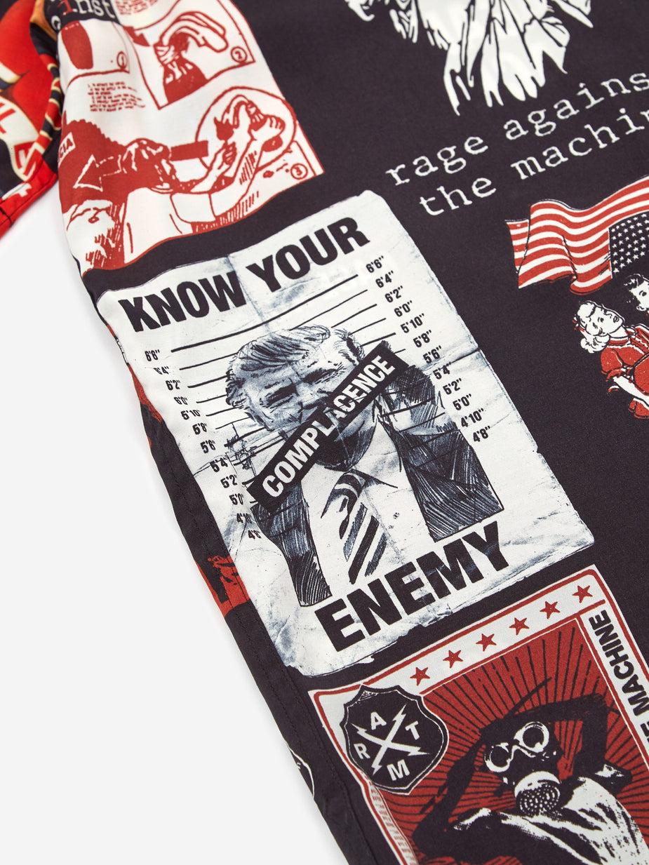 Wacko Maria Wacko Maria Rage Against the Machine Hawaiian Shirt - Black - Black