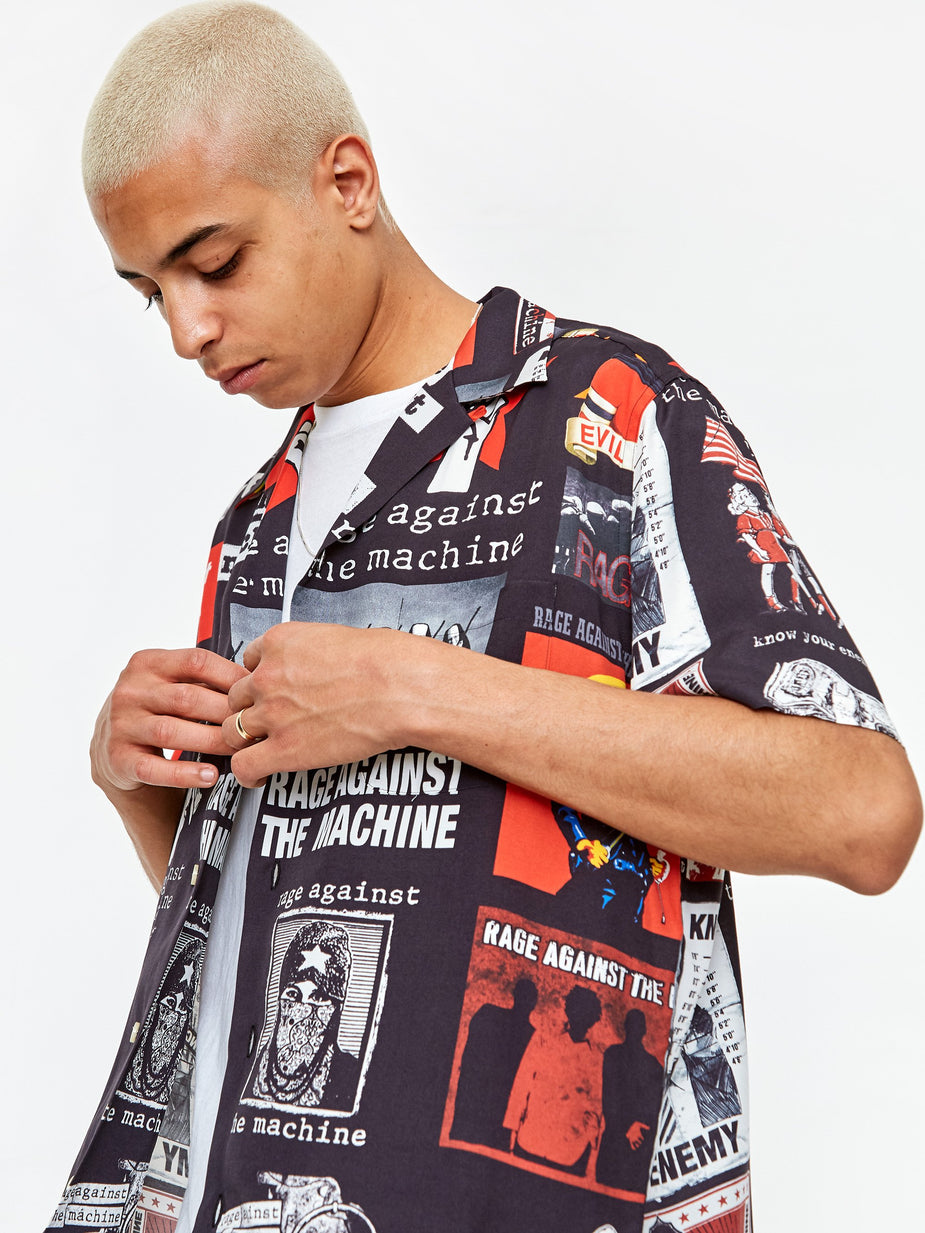 Wacko Maria Wacko Maria Rage Against the Machine Hawaiian Shirt - Black - Black