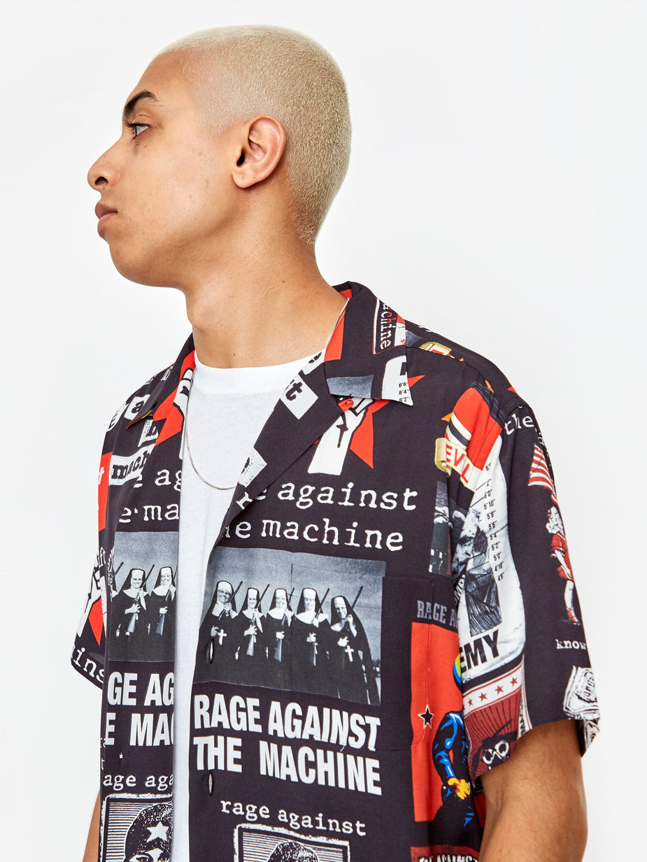 Wacko Maria Wacko Maria Rage Against the Machine Hawaiian Shirt - Black - Black
