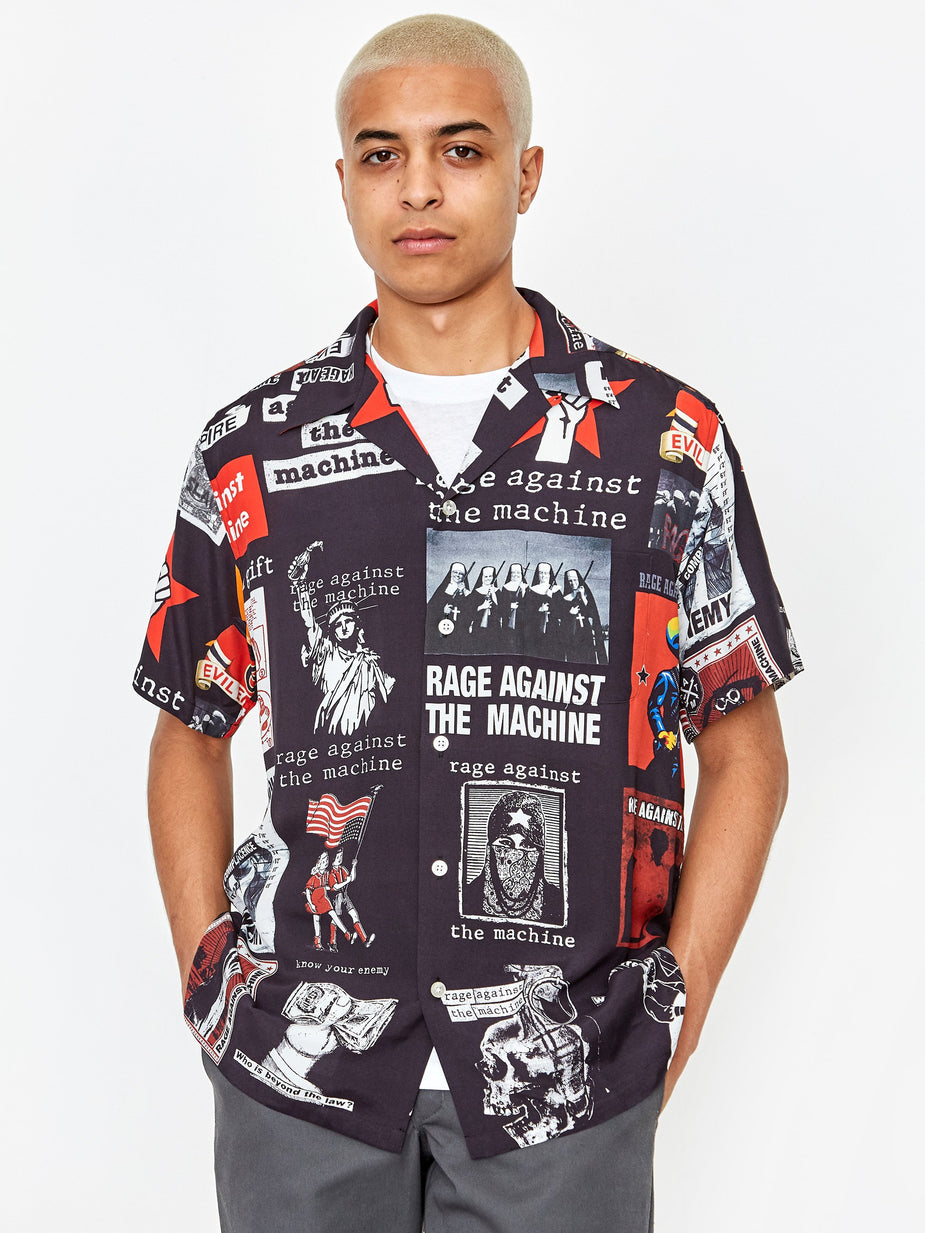 Wacko Maria Wacko Maria Rage Against the Machine Hawaiian Shirt - Black - Black