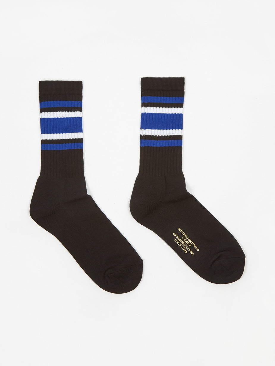 Wacko Maria Wacko Maria Skater Socks (Type-1) - Black/Blue - Black