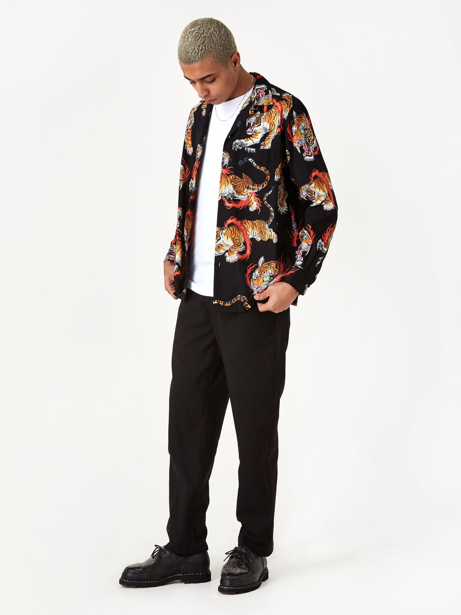 Wacko Maria Wacko Maria x Tim Lehi Longsleeve Hawaiian Shirt (Type 1) - Black - Black