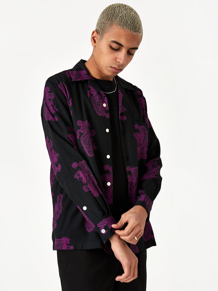 Wacko Maria Wacko Maria x Tim Lehi Longsleeve Hawaiian Shirt (Type 2) - Purple - Purple