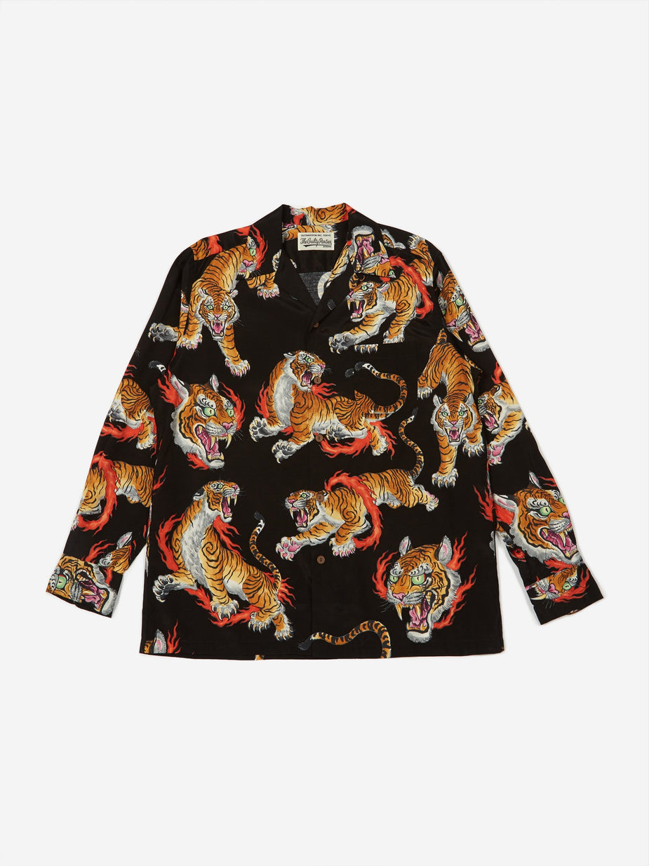 Wacko Maria Wacko Maria x Tim Lehi Longsleeve Hawaiian Shirt (Type 1) - Black - Black