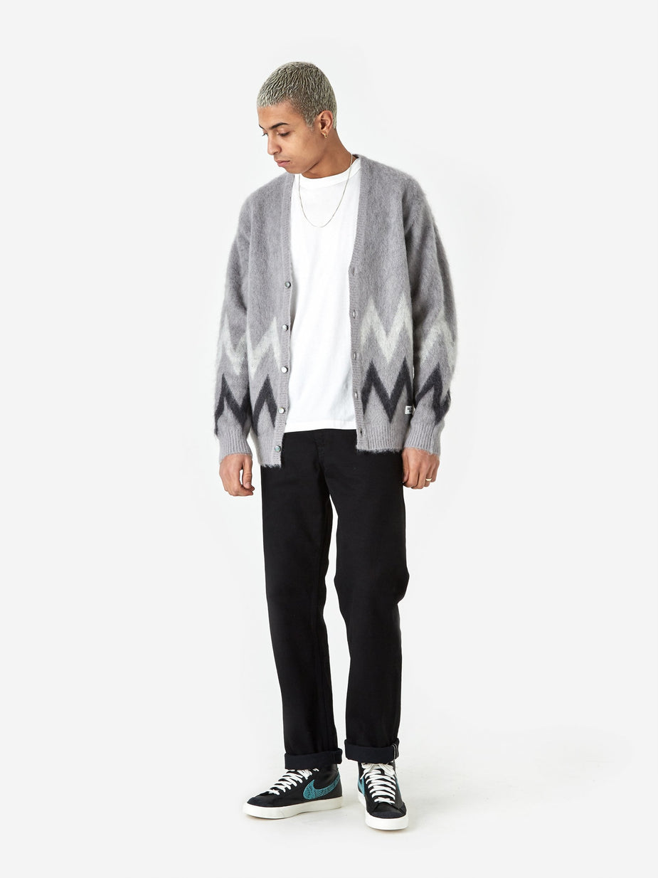 Wacko Maria Wacko Maria Zig Zag Mohair Cardigan - Grey - Grey