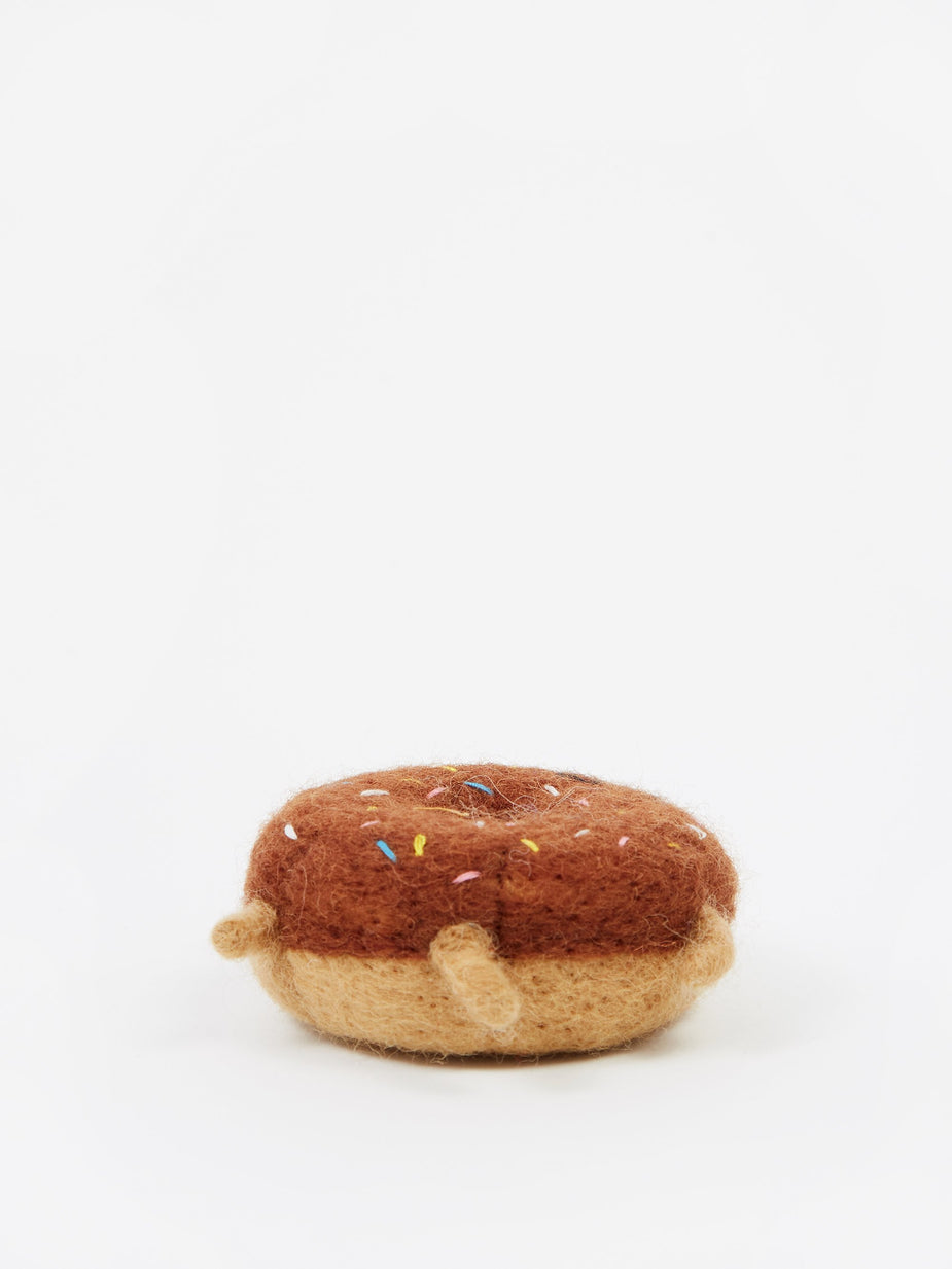 Ware Of The Dog Ware Of The Dog Felted Wool Pet Toy - Chocolate Donut - Brown