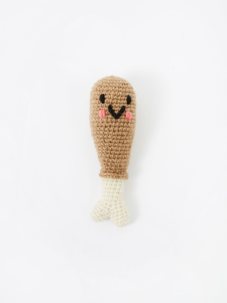 Ware Of The Dog Ware Of The Dog Knitted Wool Pet Toy - Drumstick - Brown