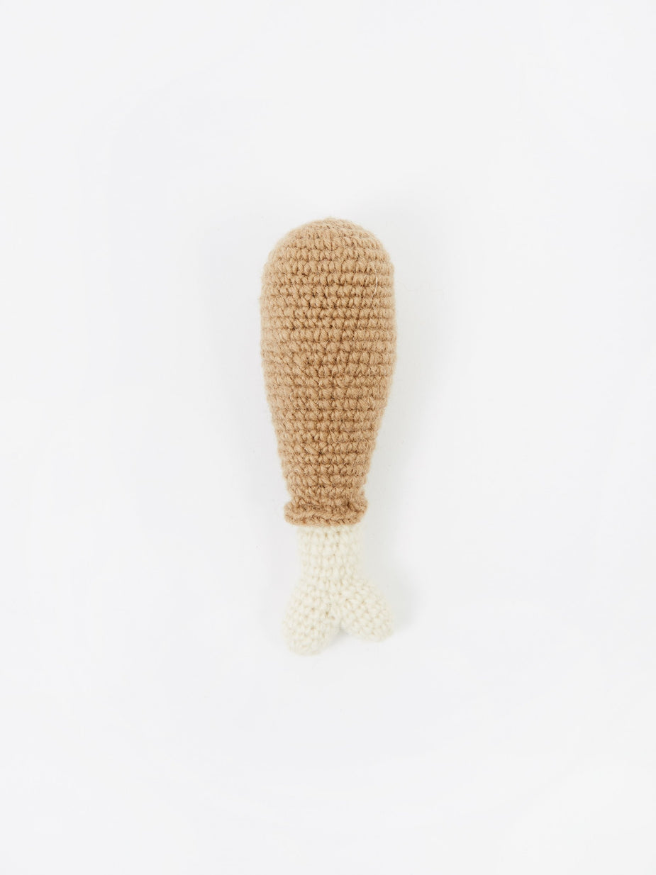 Ware Of The Dog Ware Of The Dog Knitted Wool Pet Toy - Drumstick - Brown