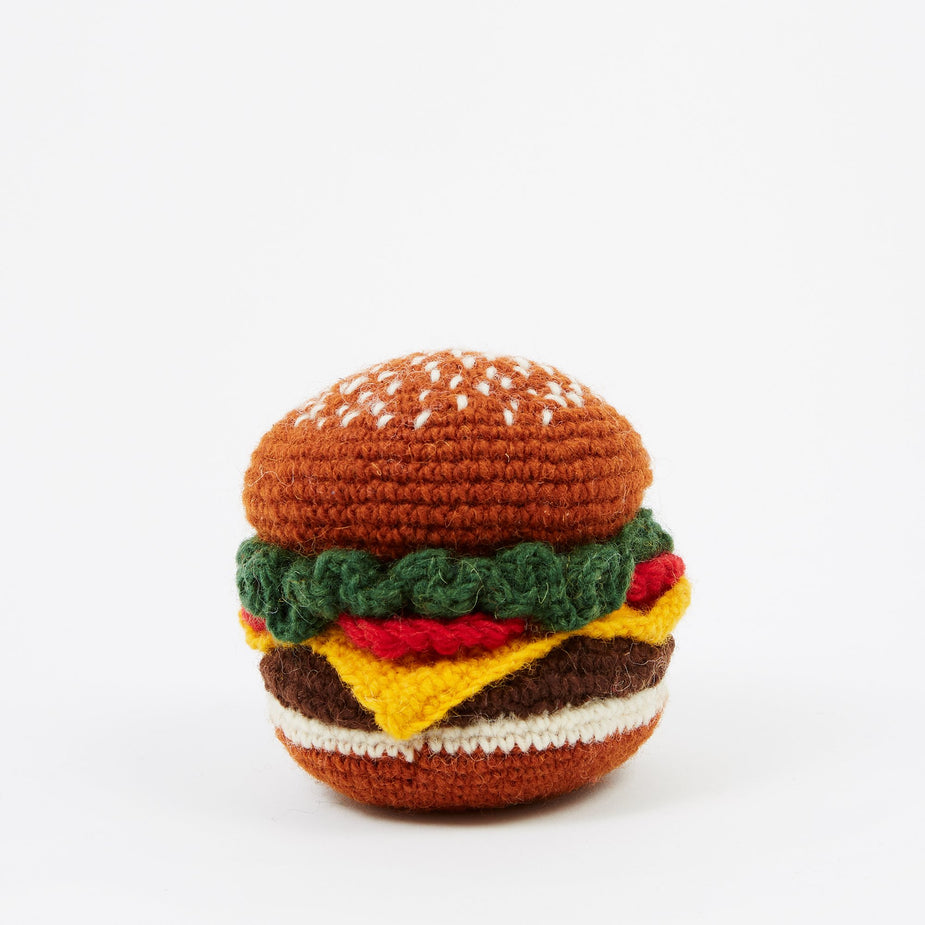 Ware Of The Dog Ware Of The Dog Knitted Wool Pet Toy - Hamburger - Multi