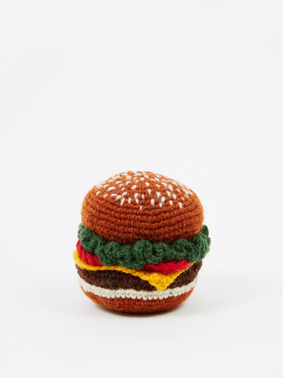 Ware Of The Dog Ware Of The Dog Knitted Wool Pet Toy - Hamburger - Multi