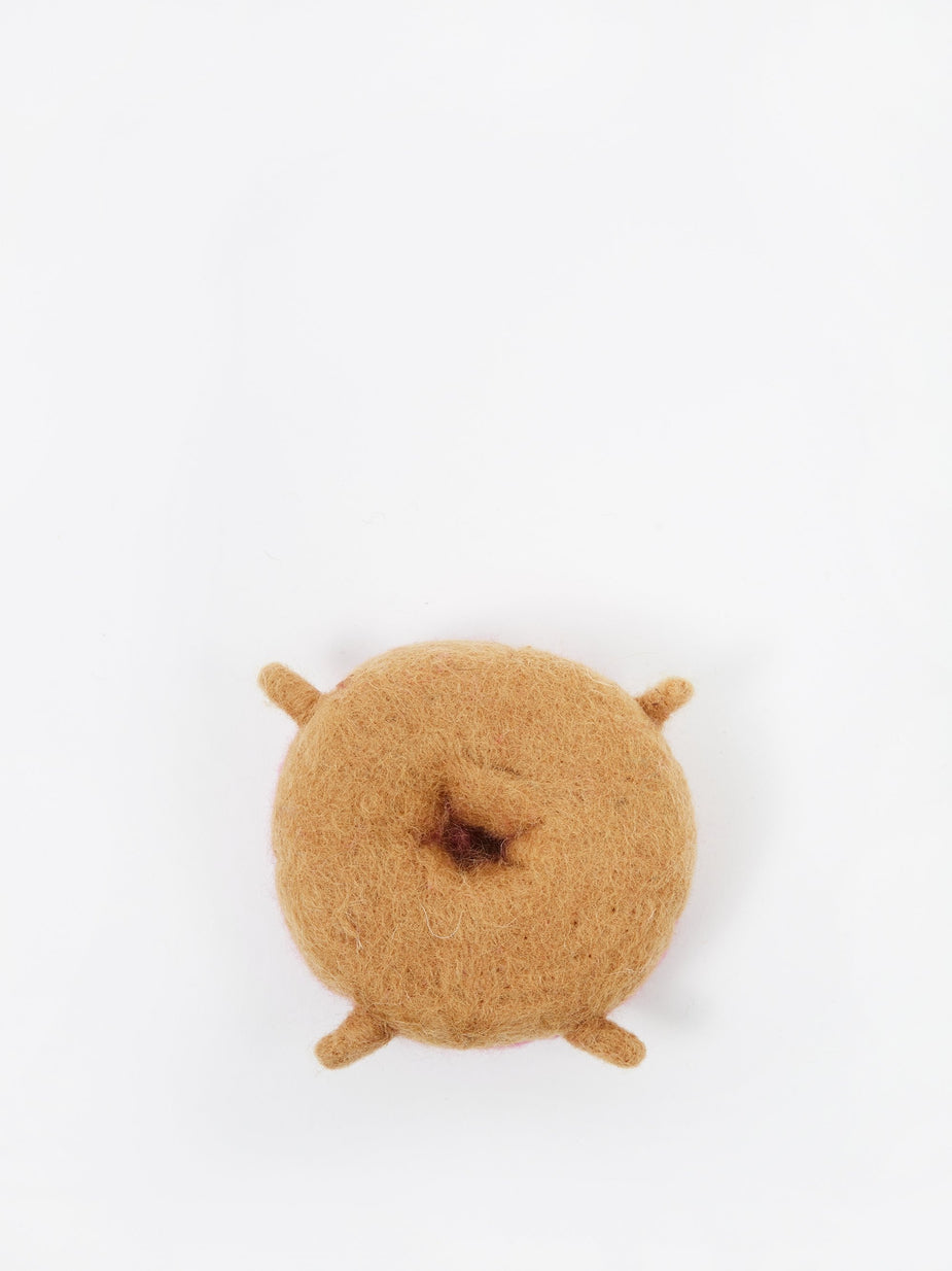 Ware Of The Dog Ware Of The Dog Felted Wool Pet Toy - Strawberry Donut - Pink