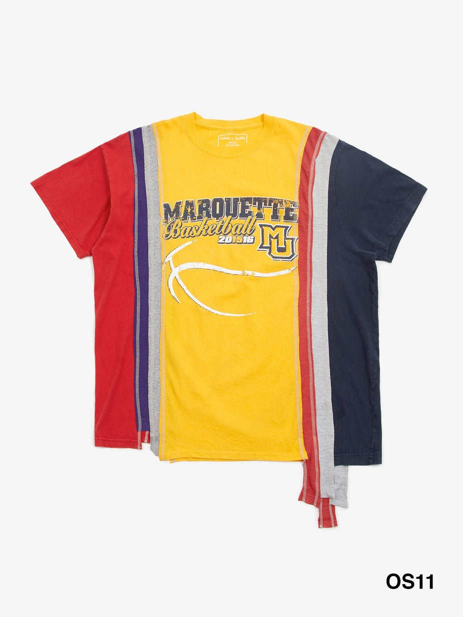 Needles Needles Rebuild Wide 7 Cuts College T-Shirt - Assorted - Multi