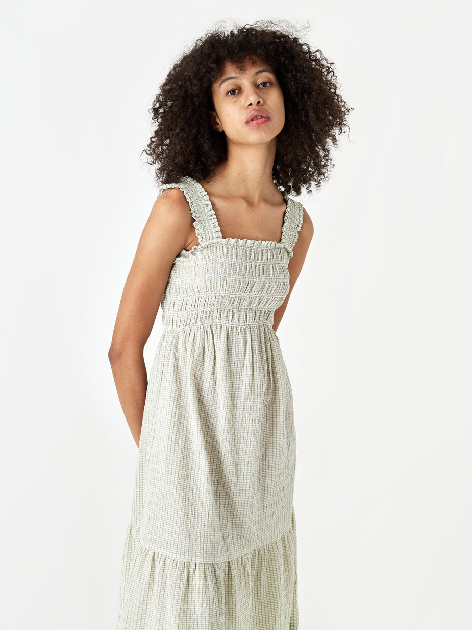 Wood Wood Wood Wood Anouk Dress - Green Check - Green