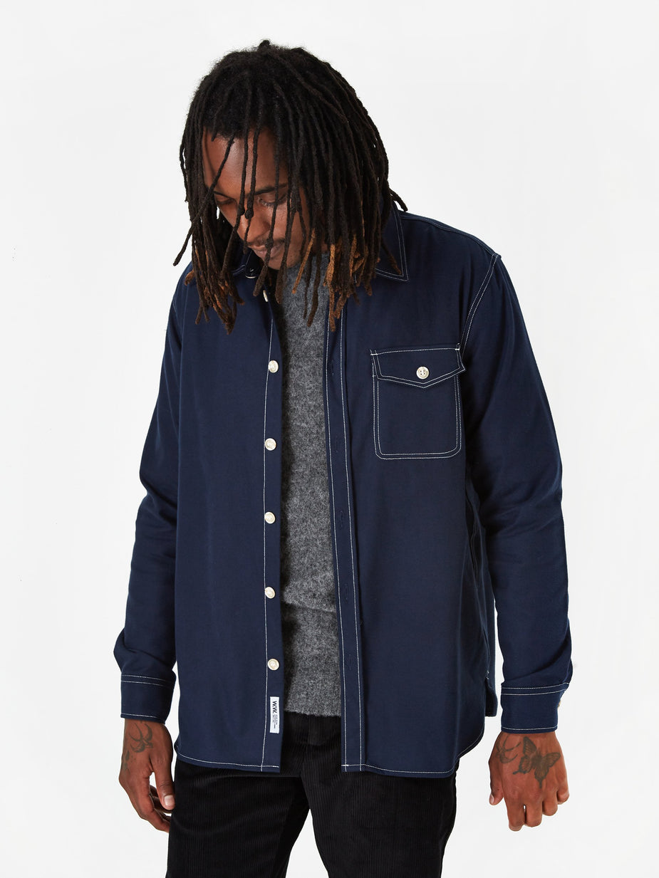 Wood Wood Wood Wood Aske Shirt - Navy - Blue