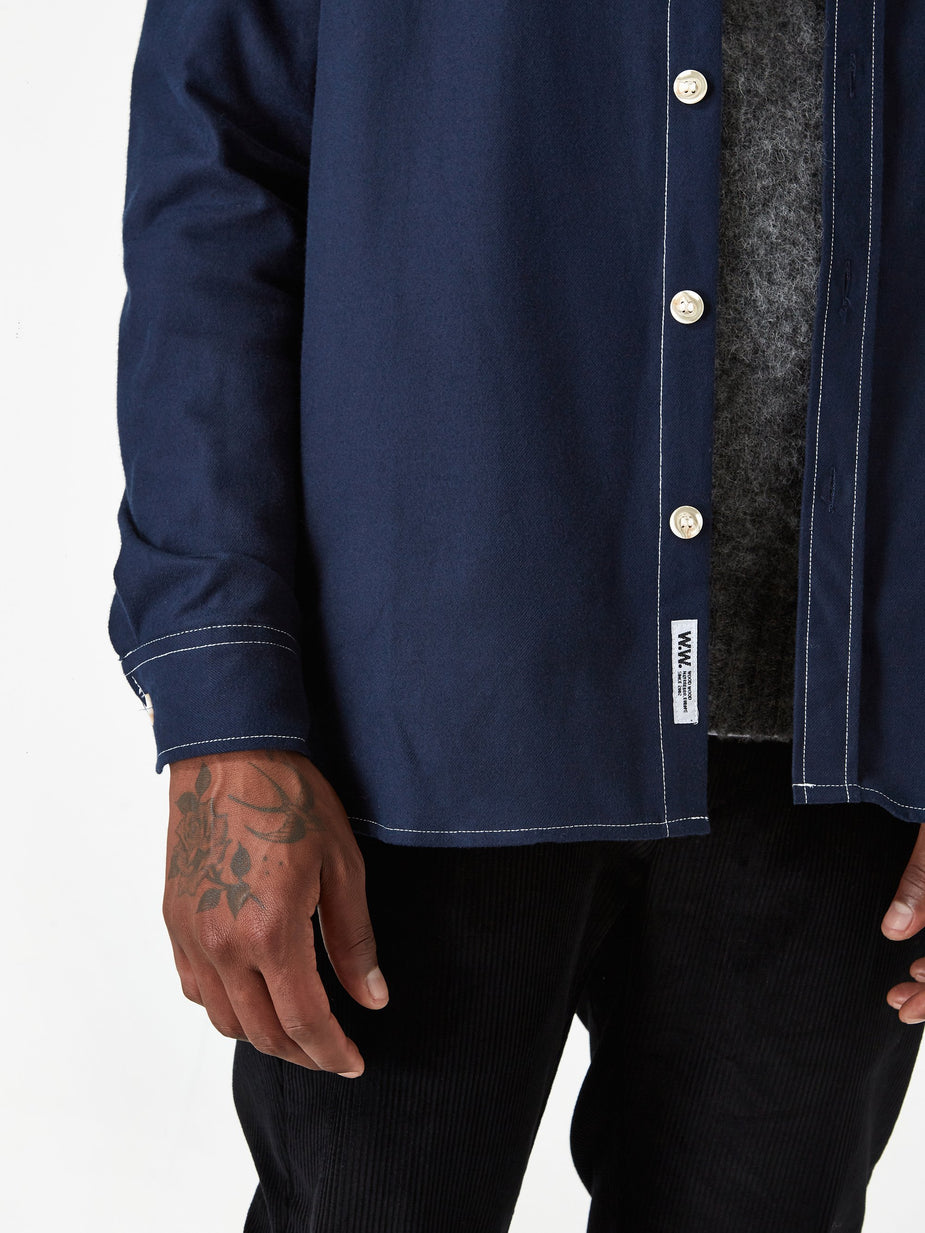Wood Wood Wood Wood Aske Shirt - Navy - Blue
