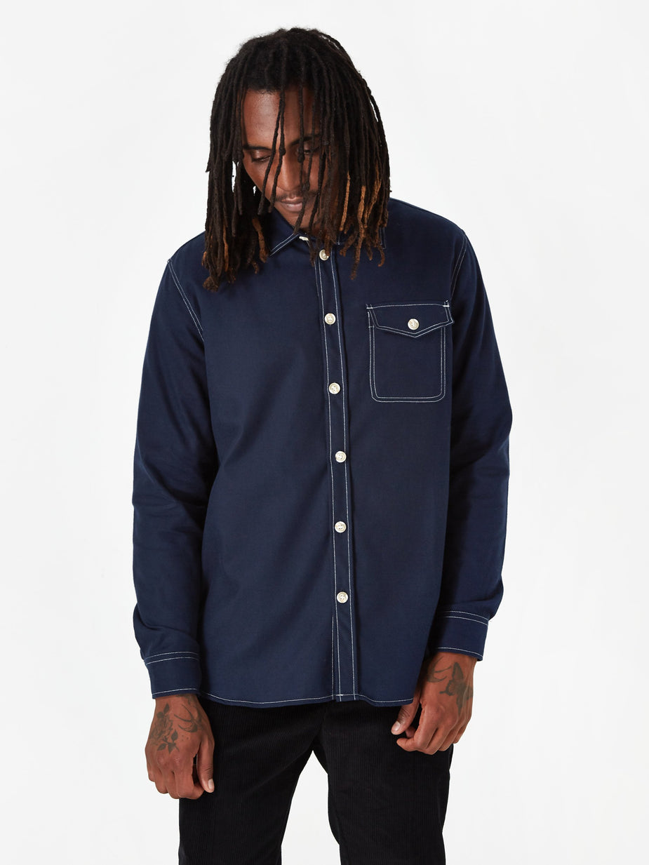 Wood Wood Wood Wood Aske Shirt - Navy - Blue