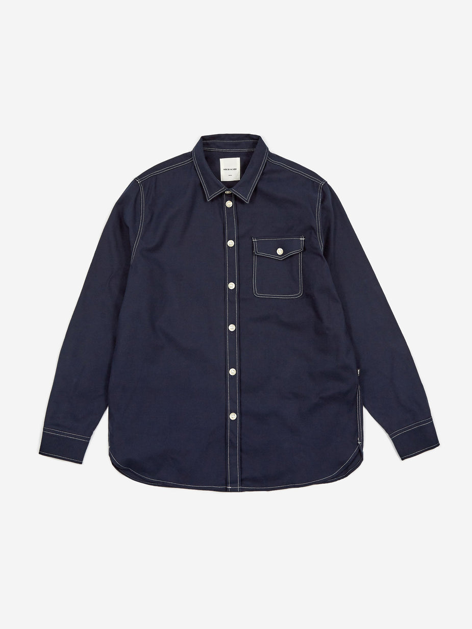 Wood Wood Wood Wood Aske Shirt - Navy - Blue