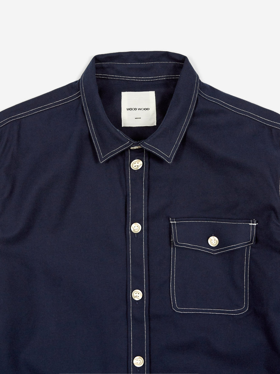 Wood Wood Wood Wood Aske Shirt - Navy - Blue