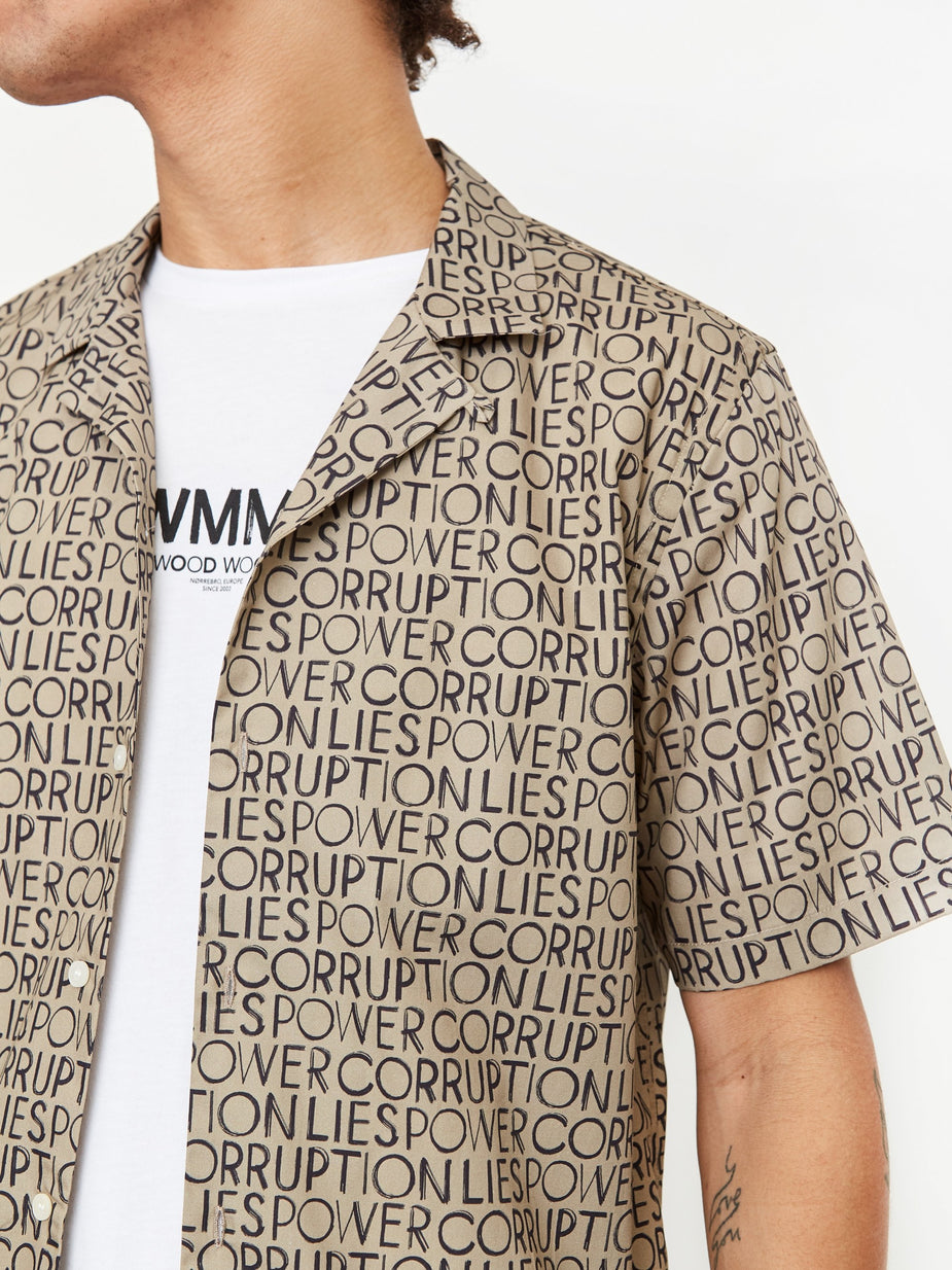 Wood Wood Wood Wood Brandon Shirt - Taupe AOP - Neutrals