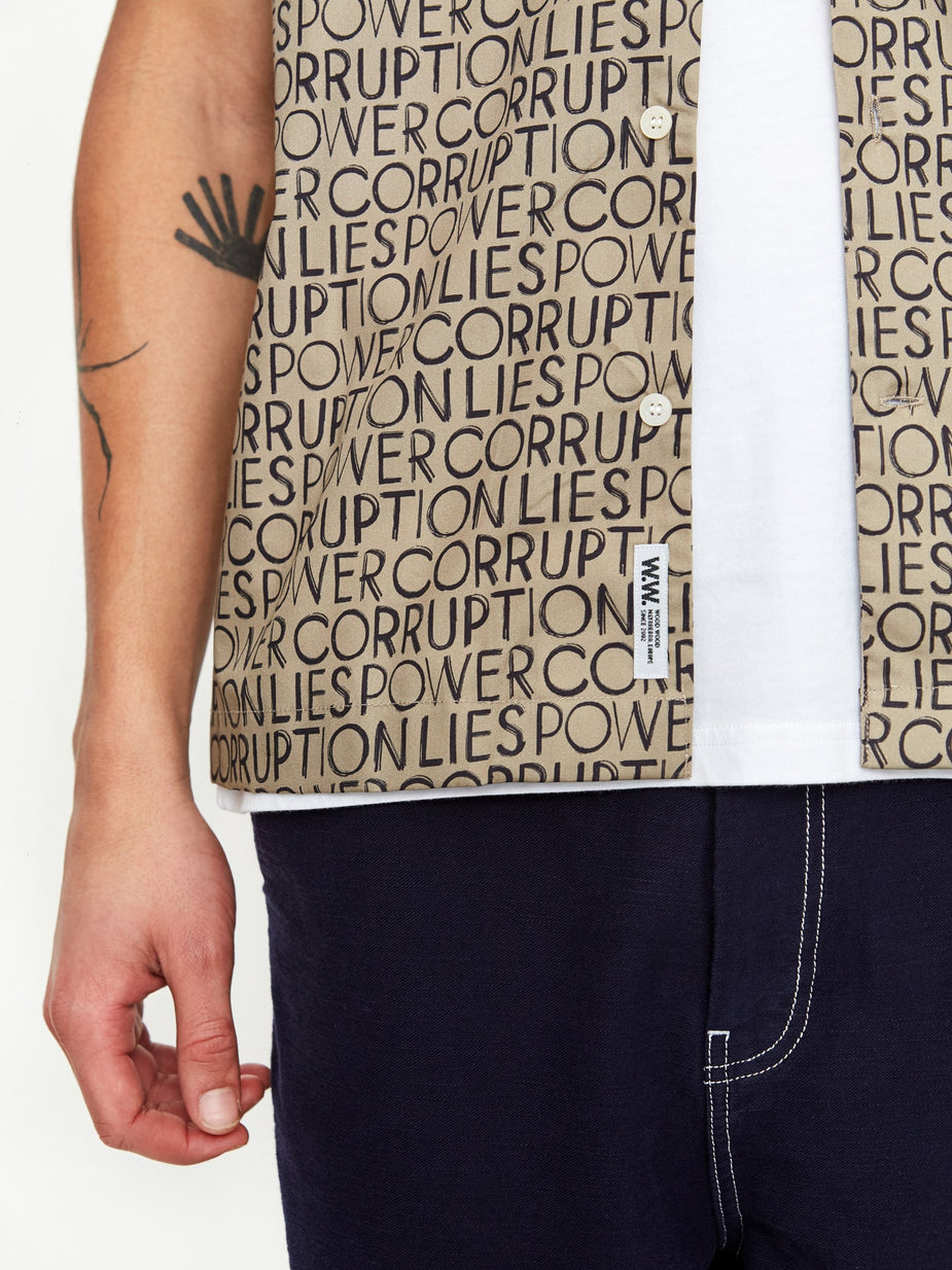 Wood Wood Wood Wood Brandon Shirt - Taupe AOP - Neutrals