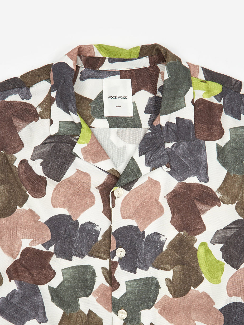 Wood Wood Wood Wood Brandon Shirt - White AOP - White