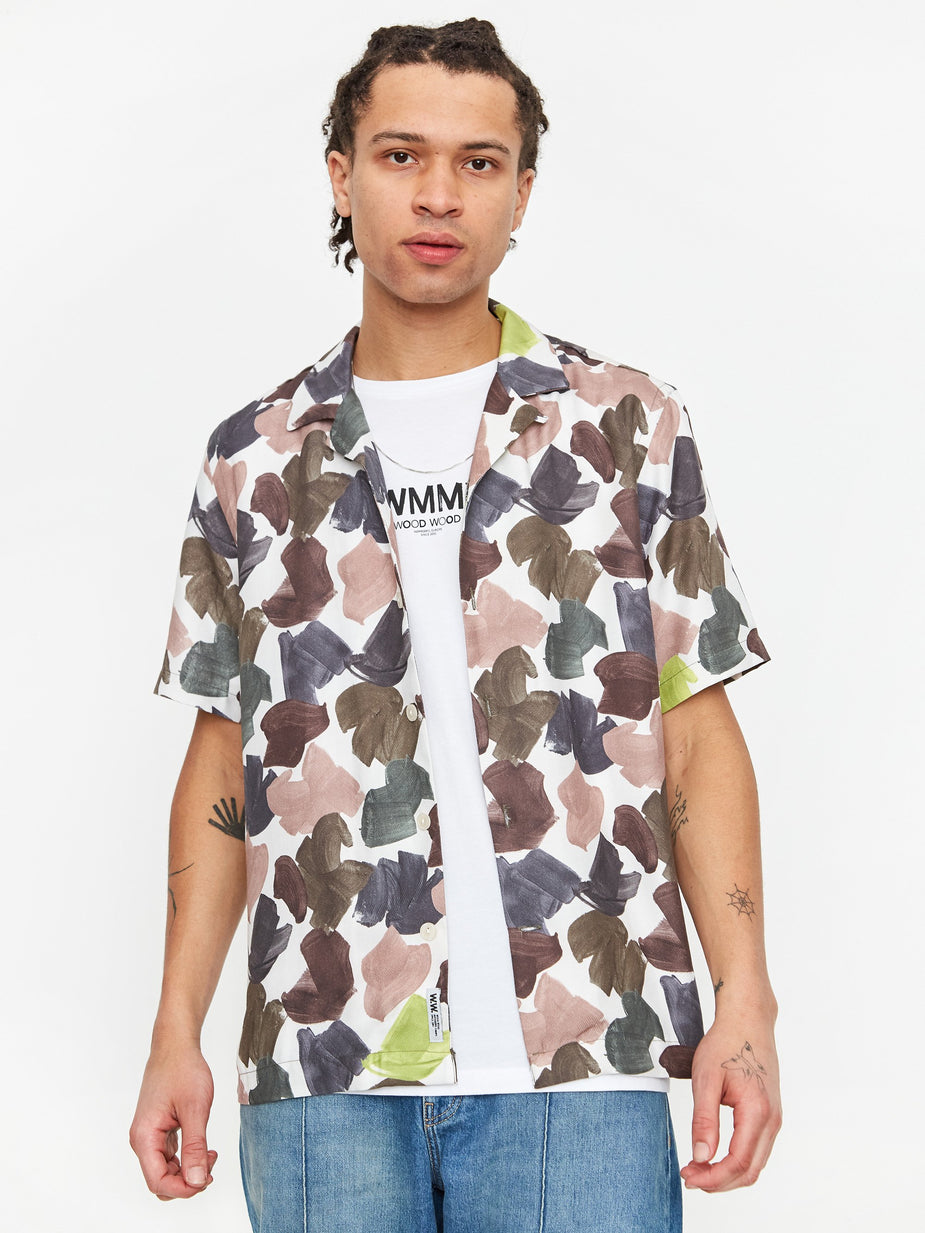 Wood Wood Wood Wood Brandon Shirt - White AOP - White