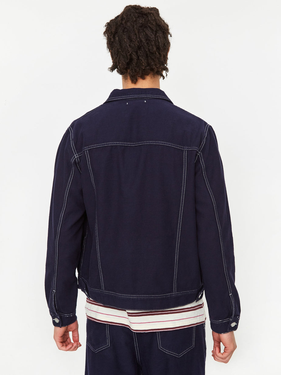 Wood Wood Wood Wood Cam Jacket - Navy - Blue