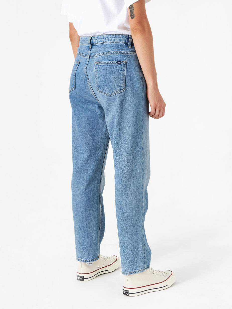 Wood Wood Wood Wood Eve Cropped Jean - Classic Mid Blue Vintage - Blue