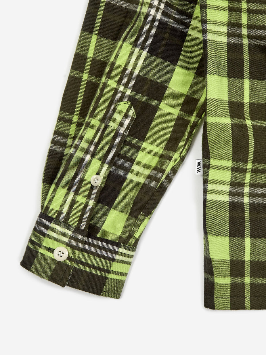Wood Wood Wood Wood Franco Shirt - Green Check - Green
