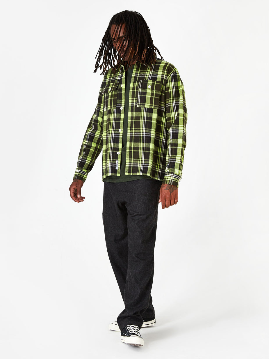 Wood Wood Wood Wood Franco Shirt - Green Check - Green