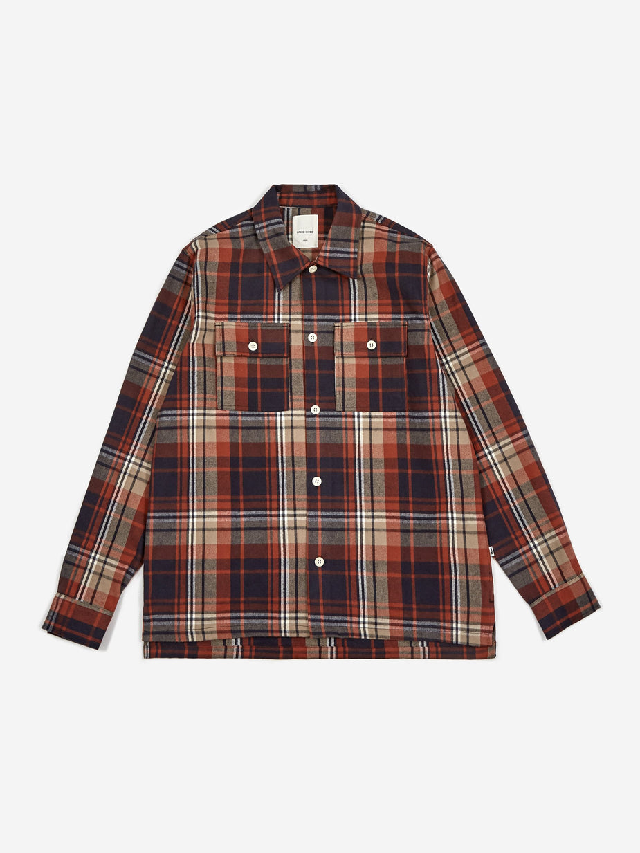 Wood Wood Wood Wood Franco Shirt - Rust Check - Check