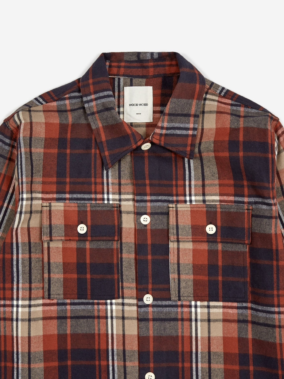 Wood Wood Wood Wood Franco Shirt - Rust Check - Check