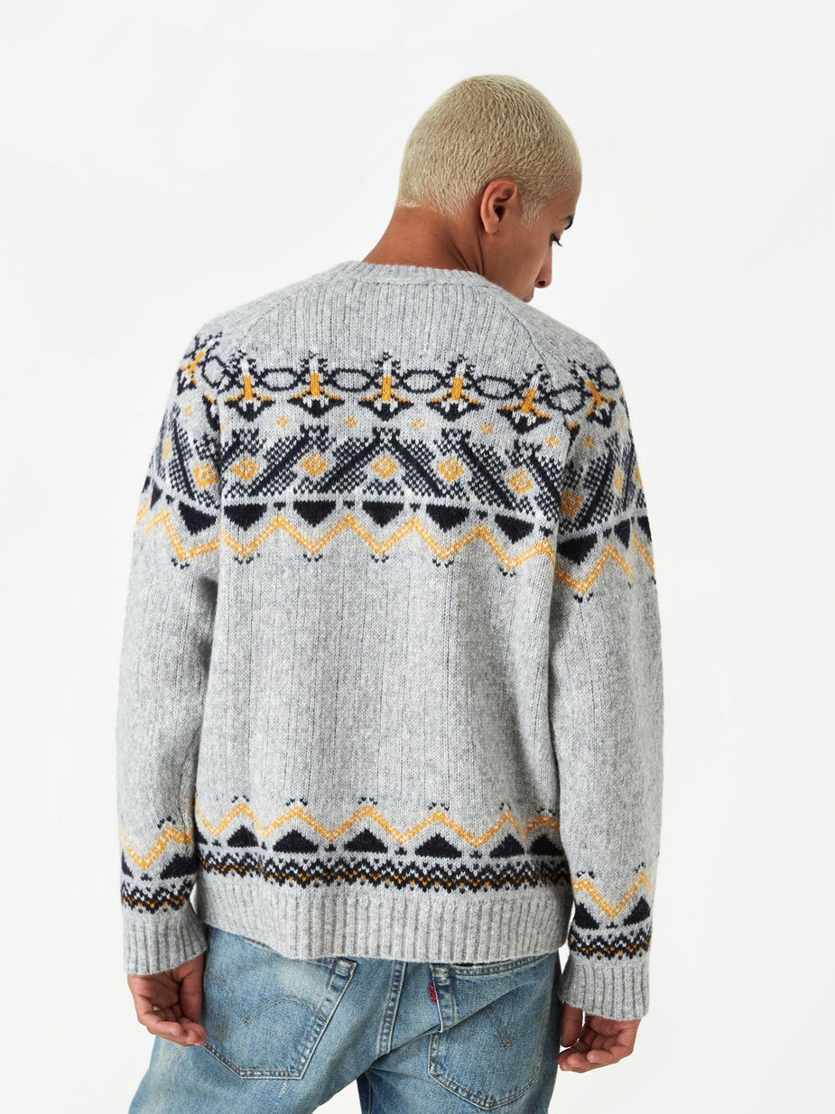 Wood Wood Wood Wood Gunther Sweater - Grey Jacquard - Grey