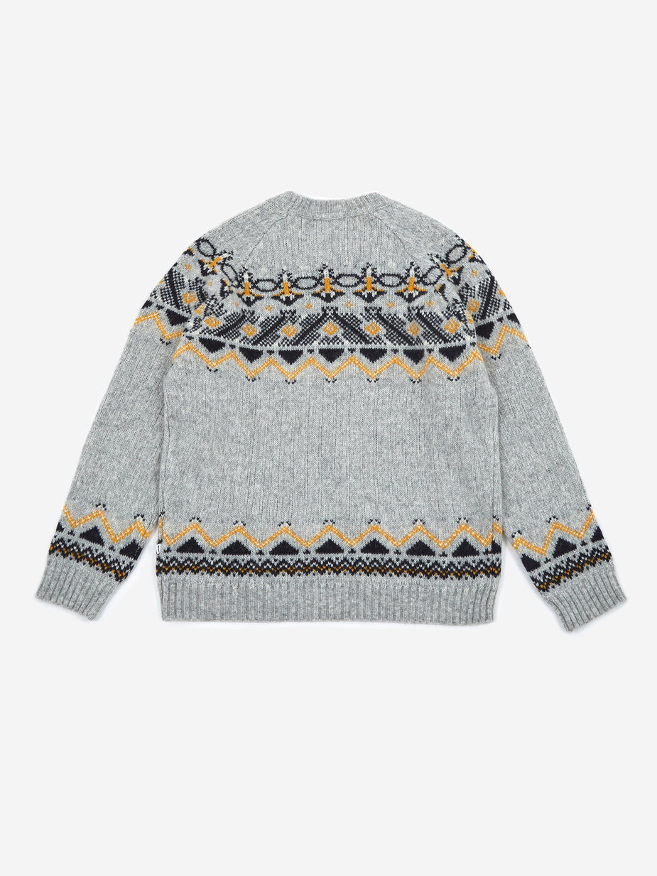 Wood Wood Wood Wood Gunther Sweater - Grey Jacquard - Grey