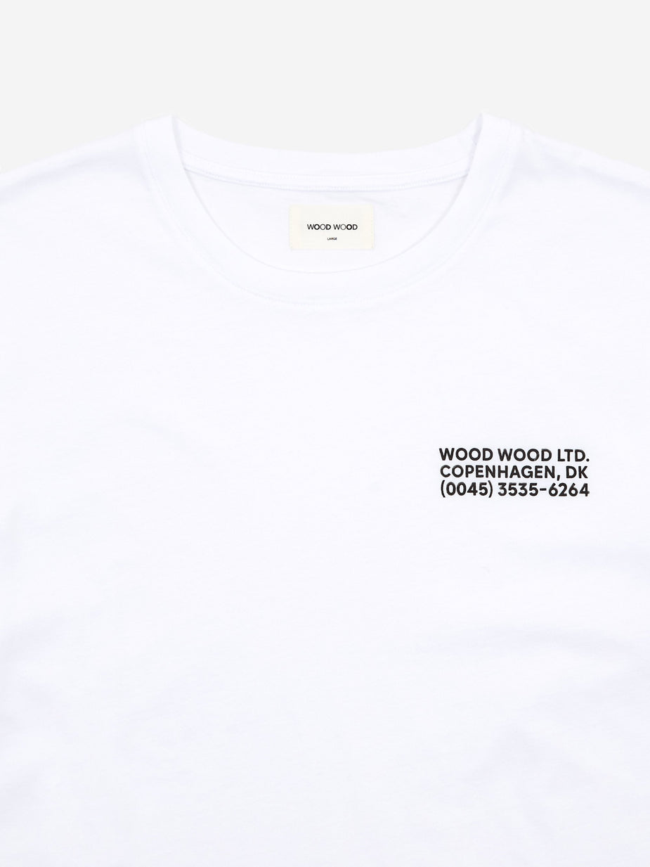 Wood Wood Wood Wood Info Shortsleeve T-Shirt - Bright White - White