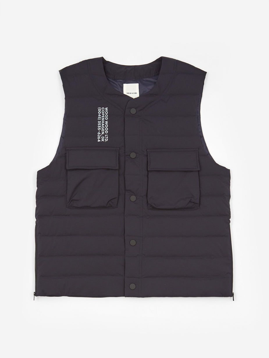 Wood Wood Wood Wood Kelvin Light Padded Vest - Navy - Blue