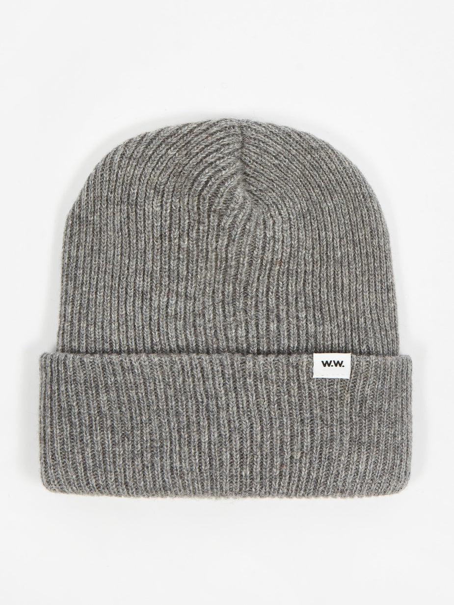 Wood Wood Wood Wood Mande Beanie Hat - Grey Melange - Grey