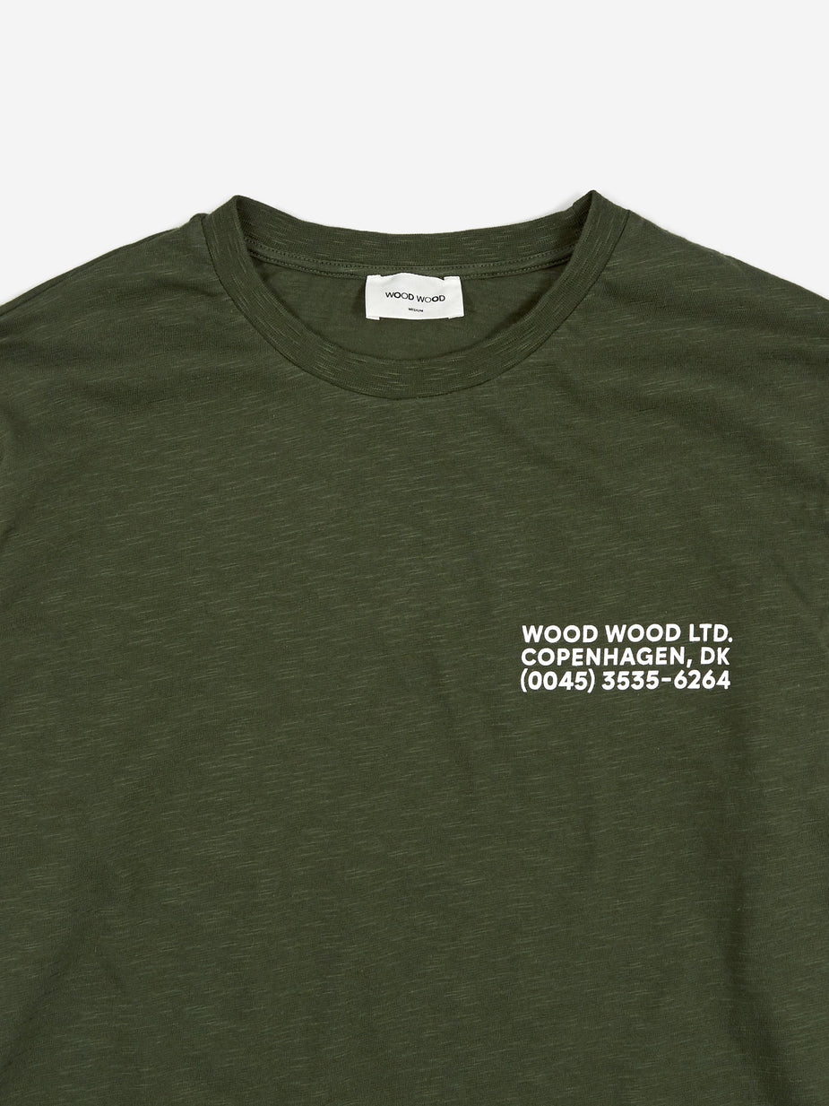 Wood Wood Wood Wood Peter Longsleeve T-Shirt - Dark Green - Green