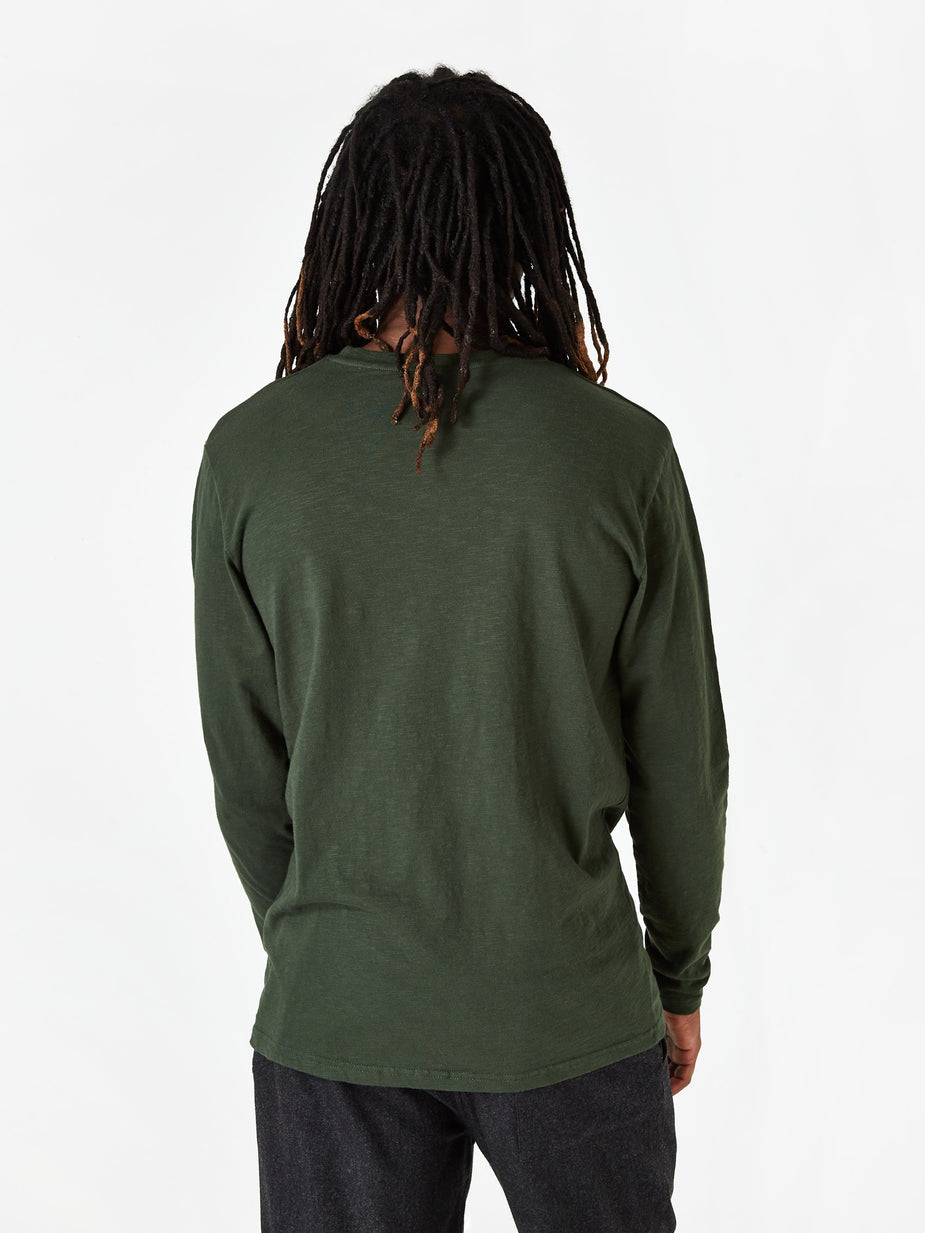 Wood Wood Wood Wood Peter Longsleeve T-Shirt - Dark Green - Green