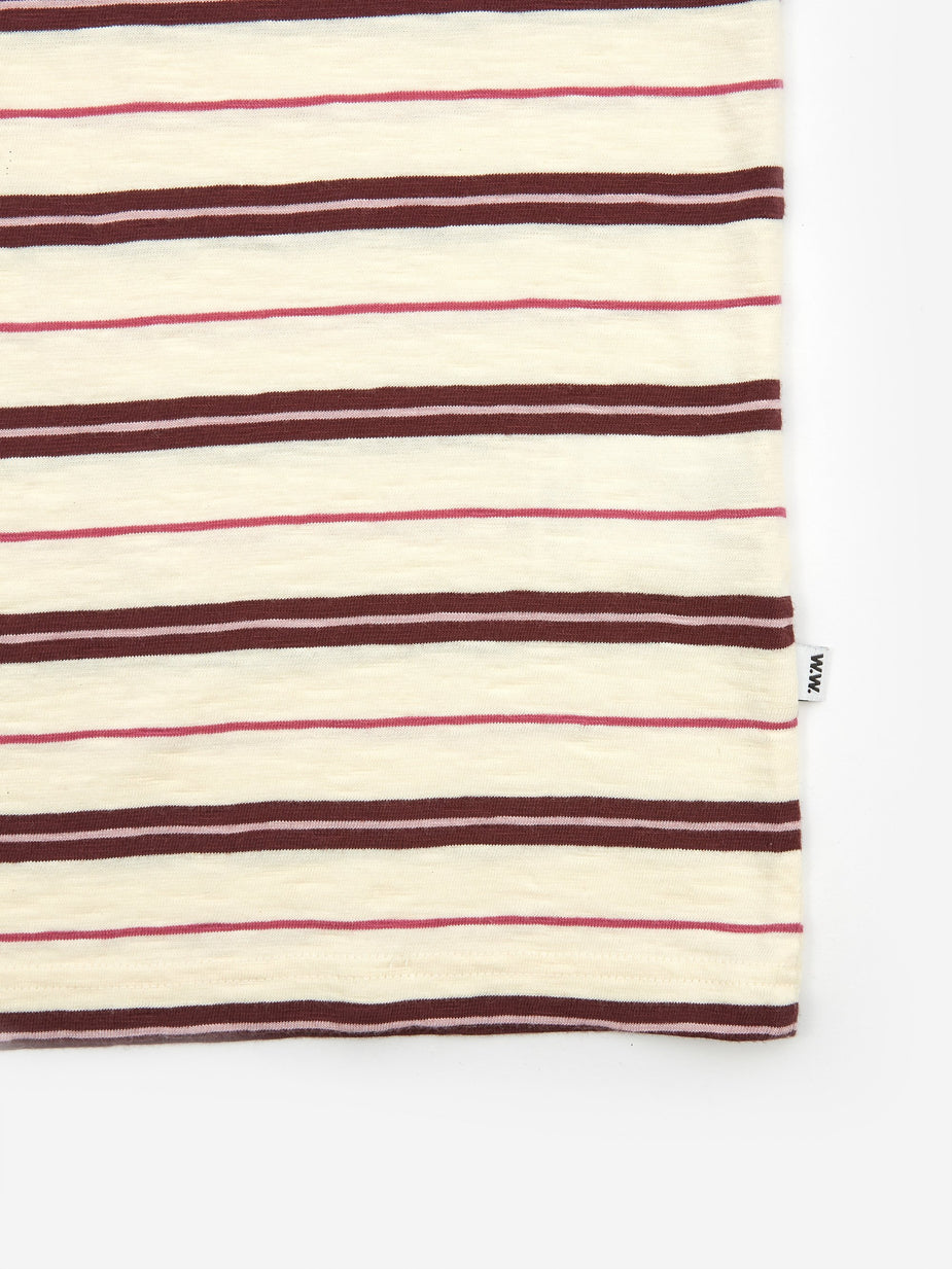 Wood Wood Wood Wood Slater T-Shirt - Off White Stripe - White