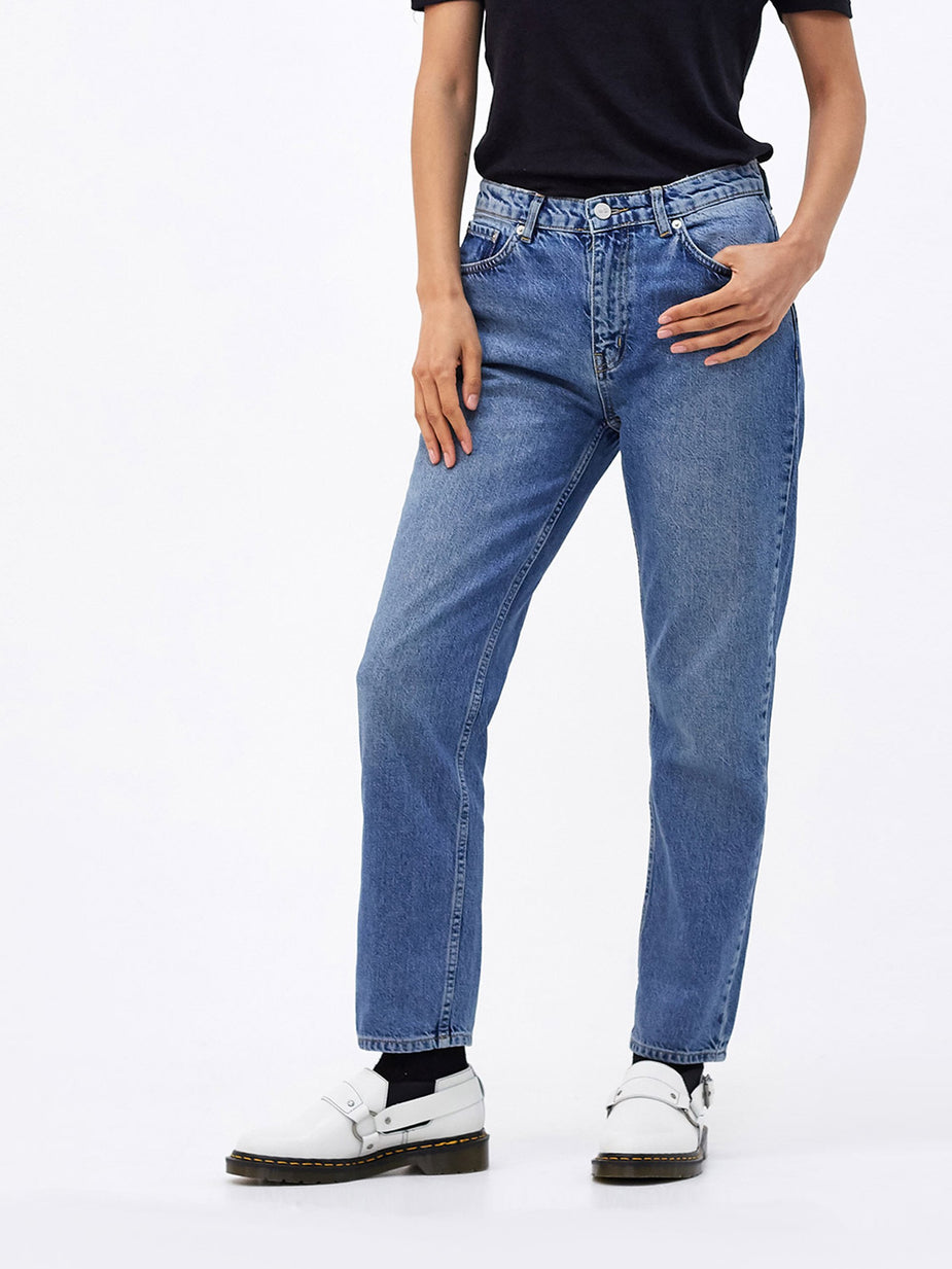 Wood Wood Wood Wood Eve Cropped Jeans - Classic Blue Vintage - Blue