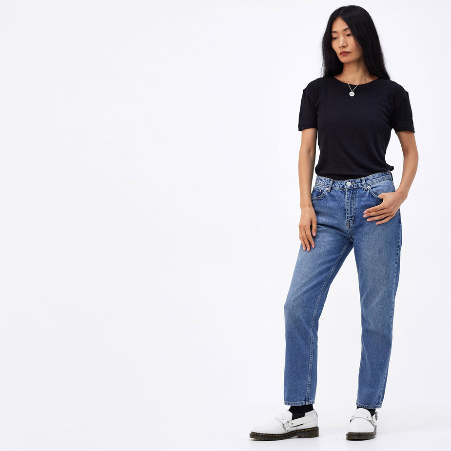 Wood Wood Wood Wood Eve Cropped Jeans - Classic Blue Vintage - Blue