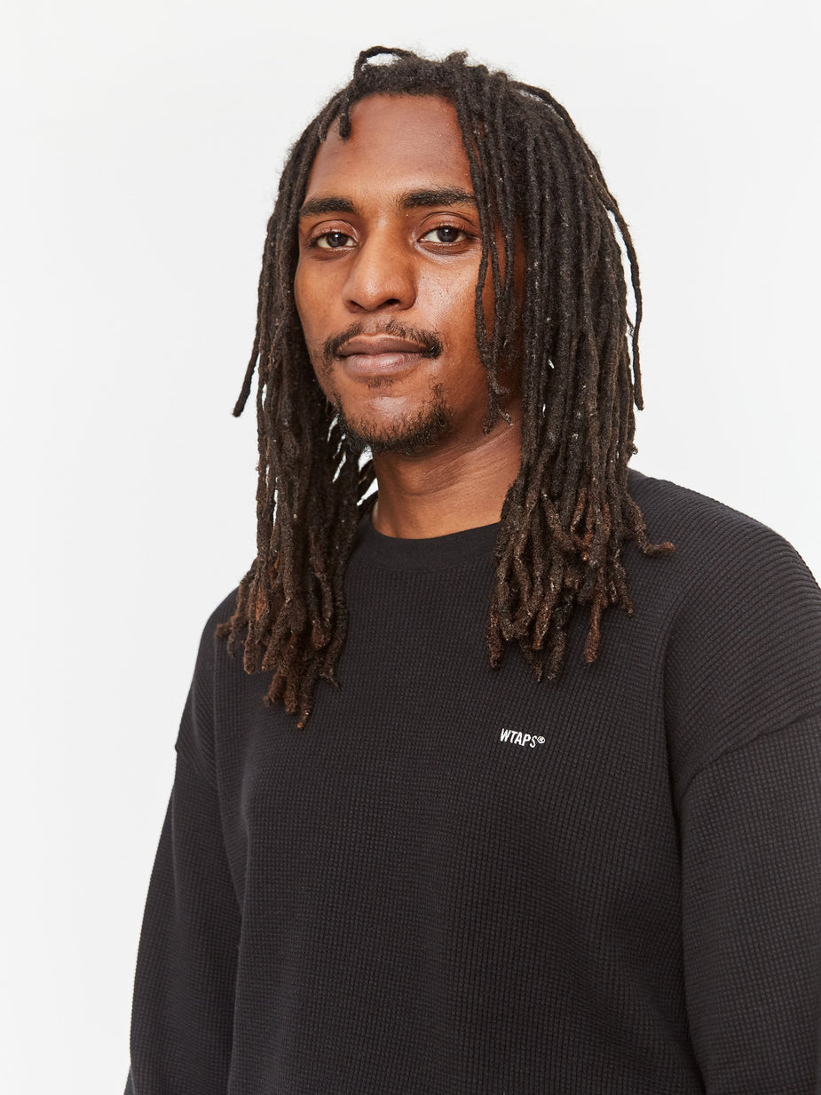WTAPS WTAPS Waffle Longsleeve T-Shirt - Black - Black