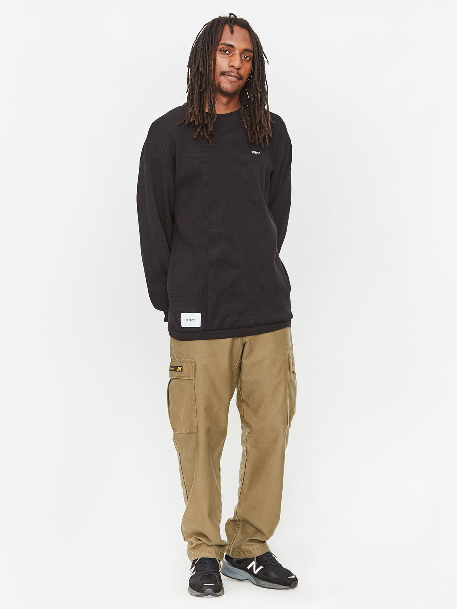WTAPS WTAPS Waffle Longsleeve T-Shirt - Black - Black